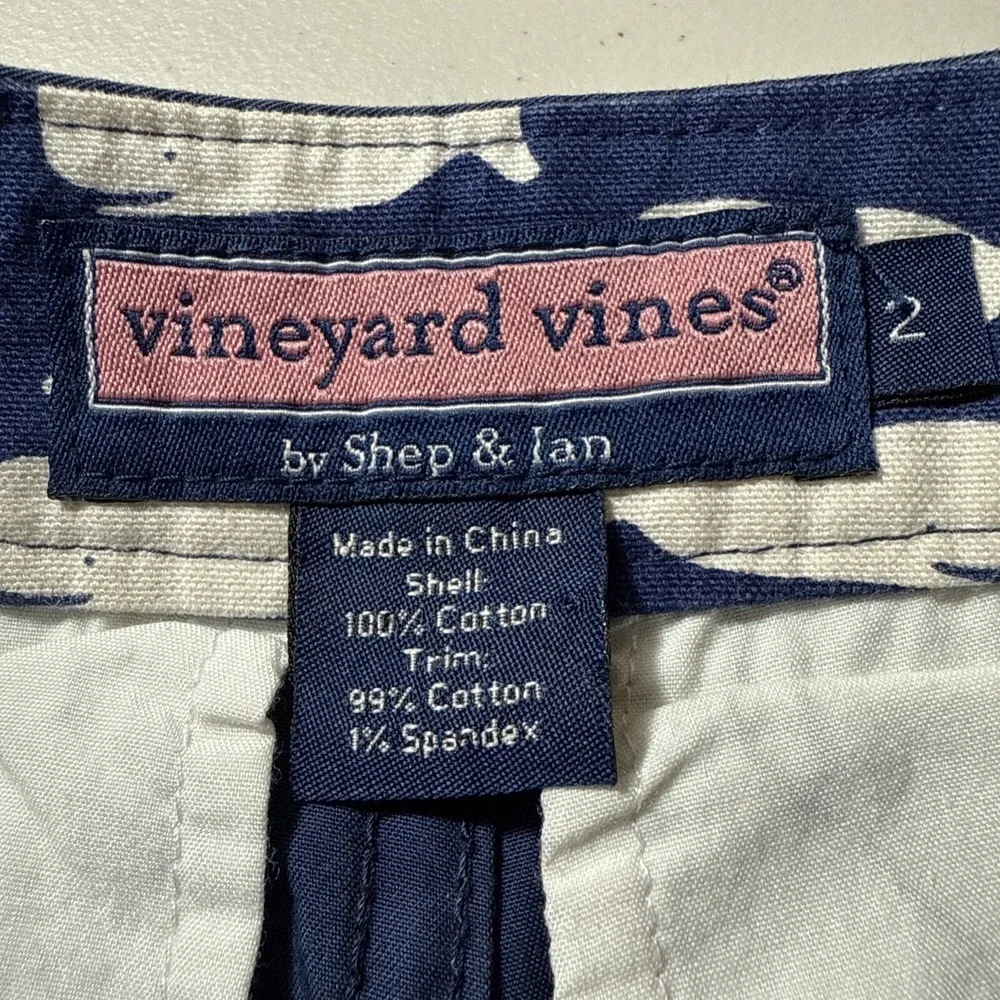 Vineyard Vines Sailor Shorts Women Navy Blue Anchor Button Nautical Size 2 - Picture 4 of 10